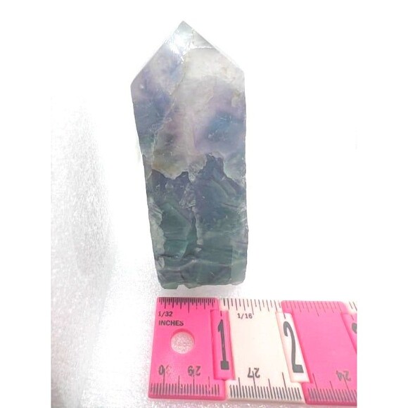 Beautiful Fluorite Point with Raw Edge - Picture 9 of 9